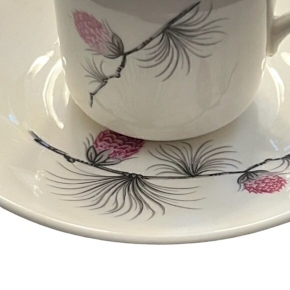 Vintage 1960's Cannonsburg Wild Clover Demi Cup and Saucer EUC CottageCore Indie - Picture 2 of 14